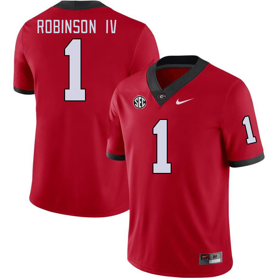 Men #1 Ellis Robinson IV Georgia Bulldogs College Football Jerseys Stitched-Red